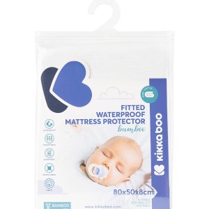 Kikkaboo Протектор за матрак с борд - бамбук 80/50/8 см за мини кошара