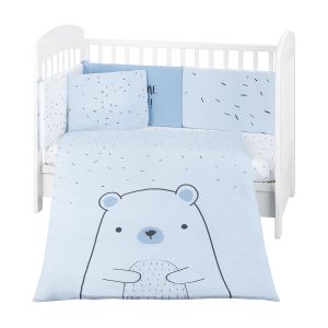 Kikkaboo Бебешки спален комплект 6 части 70/140 Bear with me Blue