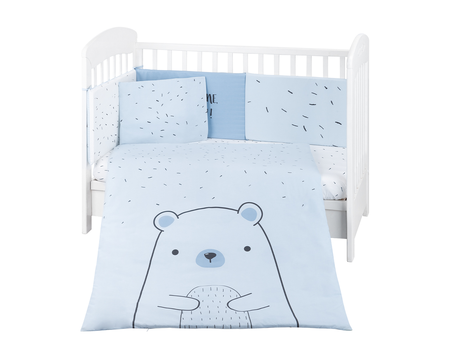 Kikkaboo Бебешки спален комплект 6 части 70/140 Bear with me Blue
