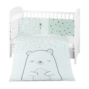 Kikkaboo Бебешки спален комплект 6 части 70/140 Bear with me Mint