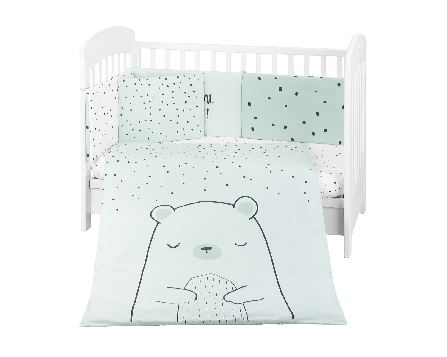 Kikkaboo Бебешки спален комплект 6 части 70/140 Bear with me Mint