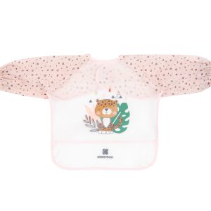 Kikkaboo Непромокаем лигавник с ръкави и джоб Savanna Pink