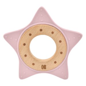 Kikkaboo Чесалка дърво-силикон Star Pink