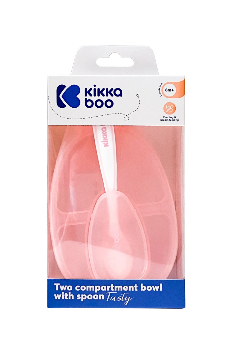 Kikkaboo Купа с 2 отделения и лъжица Tasty Pink - Image 3