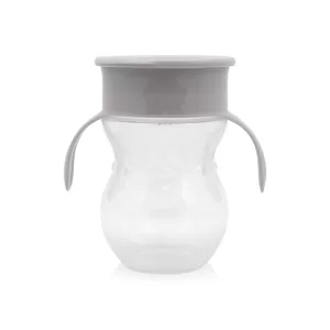 Baby Care ЧАША НЕРАЗЛИВАЩА 360 ГРАДУСА СИВА 270ml с дръжки