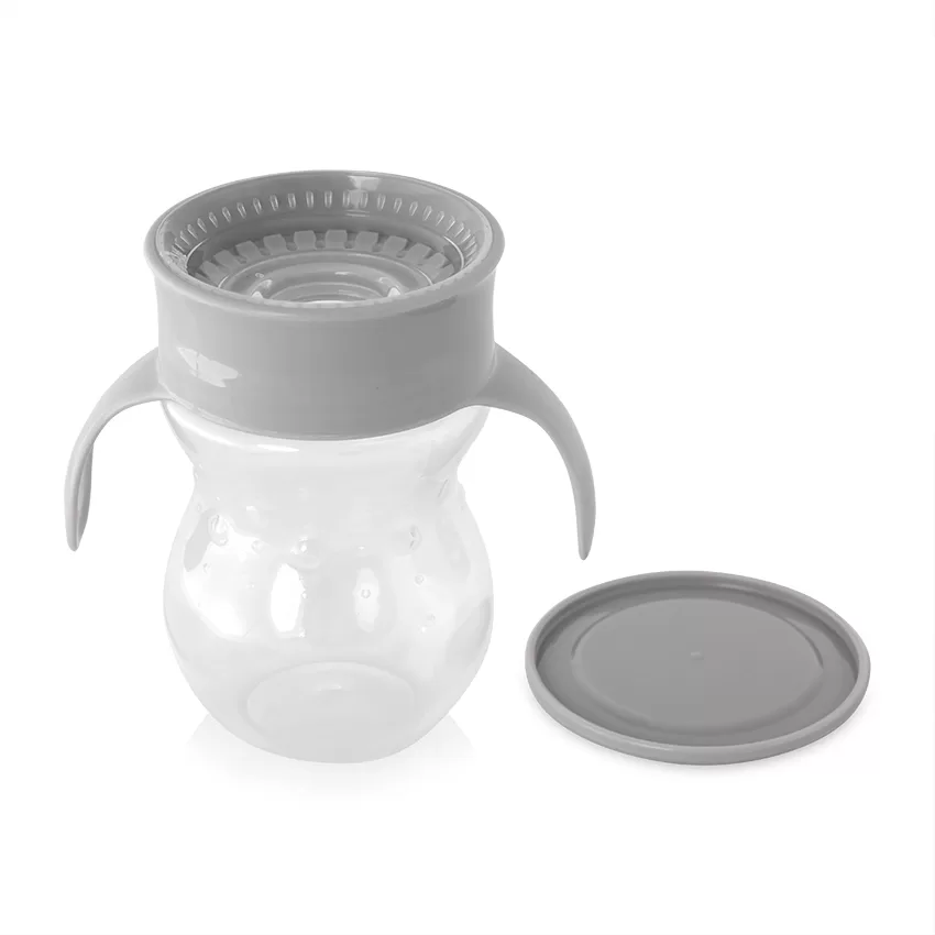 ЧАША НЕРАЗЛИВАЩА 360 ГРАДУСА СИВА 270ml с дръжки - Image 2