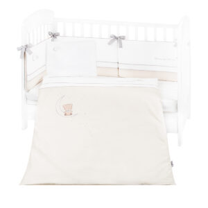Kikkaboo Бебешки спален комплект с бродерия 6 части 60/120 Dream Big Beige
