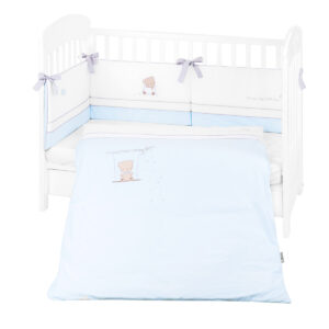 Kikkaboo Бебешки спален комплект с бродерия 2 части EU style 70/140 Dream Big Blue