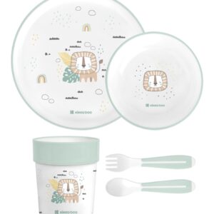 Kikkaboo Сет за хранене пластмаса Savanna Mint