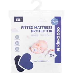 Kikkaboo Протектор за матрак с борд - памук 80/50 см за мини кошара