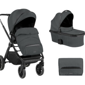 Kikkaboo Комбинирана количка 2в1 с кош за новородено Tiffany Dark Grey 2024