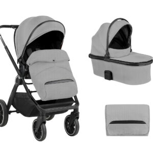Kikkaboo Комбинирана количка 2в1 с кош за новородено Tiffany Light Grey 2024