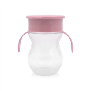 Baby Care ЧАША НЕРАЗЛИВАЩА 360 ГРАДУСА РОЗОВА 270ml с дръжки