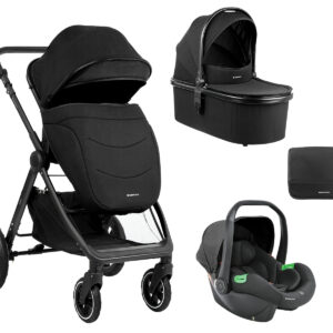 Kikkaboo Комбинирана количка 3в1 с кош за новородено Ava Black