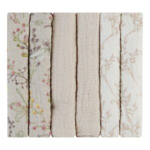 Kikkaboo Комплект 6 бр муселинови кърпички 30х30 см Secret Garden Beige