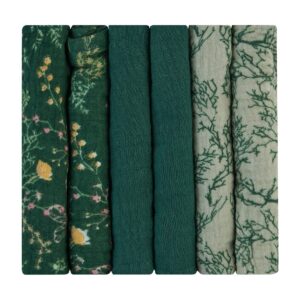 Kikkaboo Комплект 6 бр муселинови кърпички 30х30 см Secret Garden Green