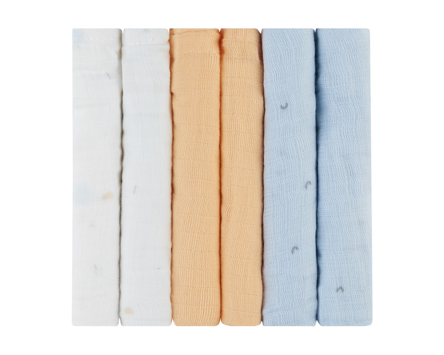 Kikkaboo Комплект 6 бр муселинови кърпички 30х30 см Stripy Friends