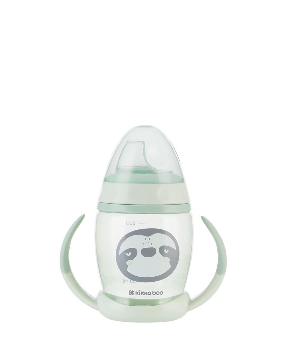 Kikkaboo Чаша със силиконов накрайник 200мл Happy face Mint