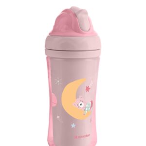 Kikkaboo Чаша със силиконовa сламка 220мл Moony me Pink