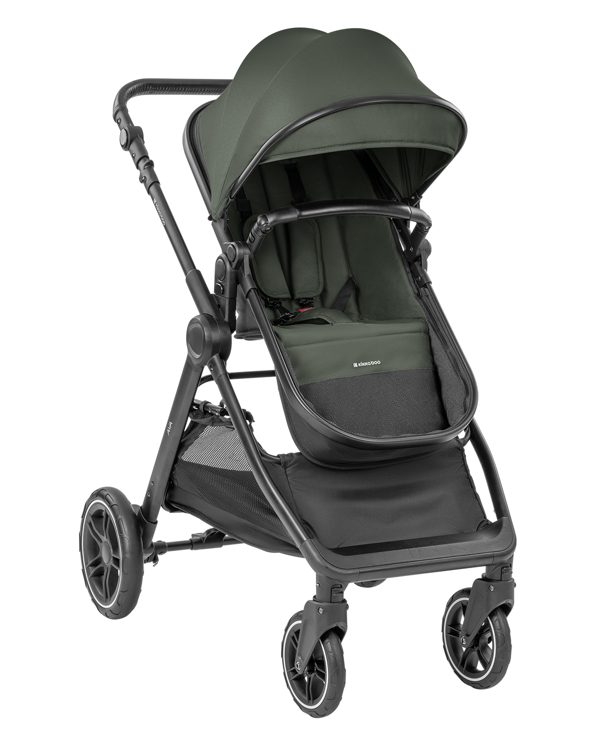 Kikkaboo Комбинирана количка 3в1 с кош за новородено Ava Army Green - Image 8
