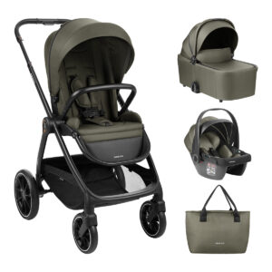 Kikkaboo Комбинирана количка 3в1 с кош за новородено Modena Army Green