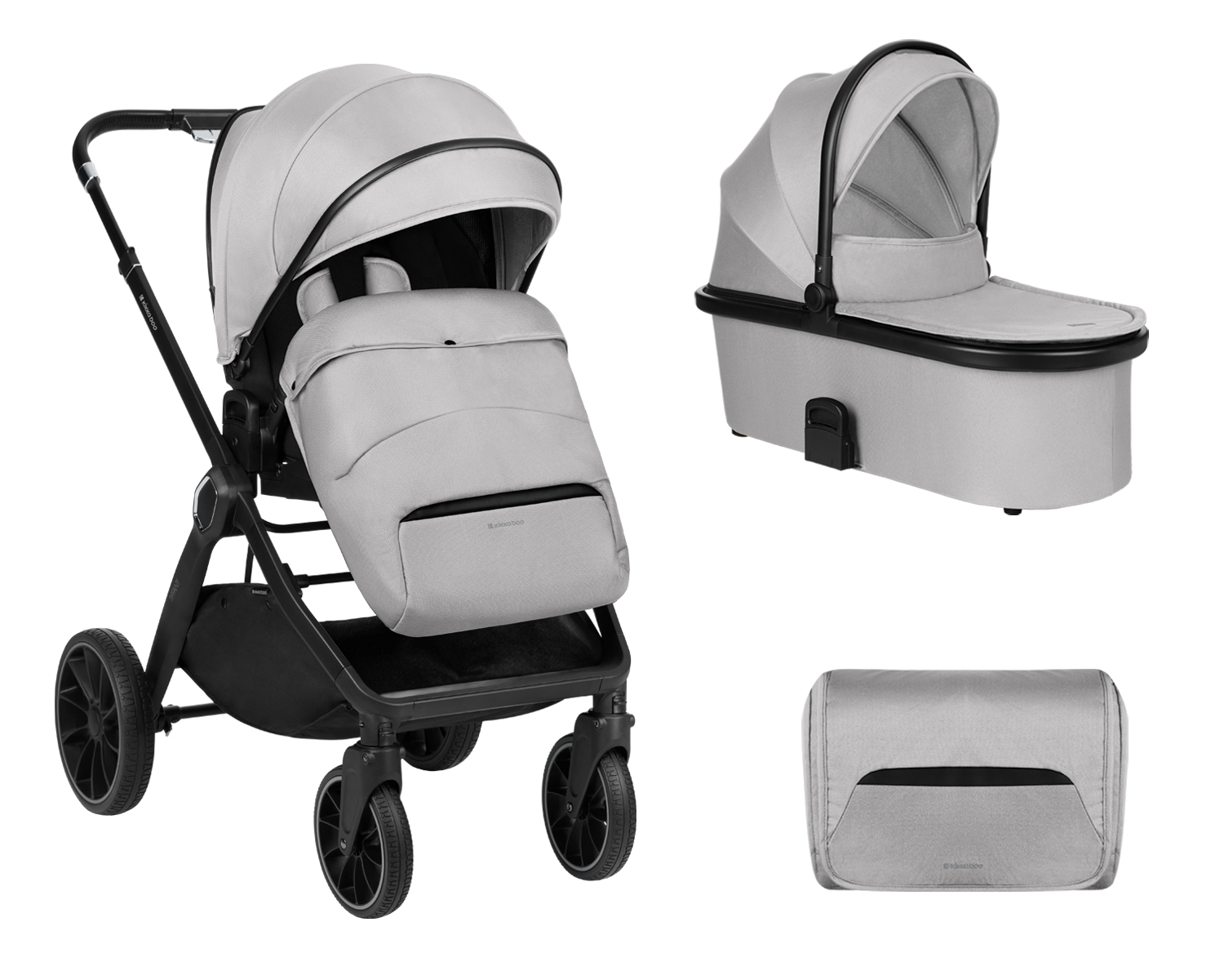 Kikkaboo Комбинирана количка 2в1 с кош за новородено Tiffany Light Grey 2024 - Image 5