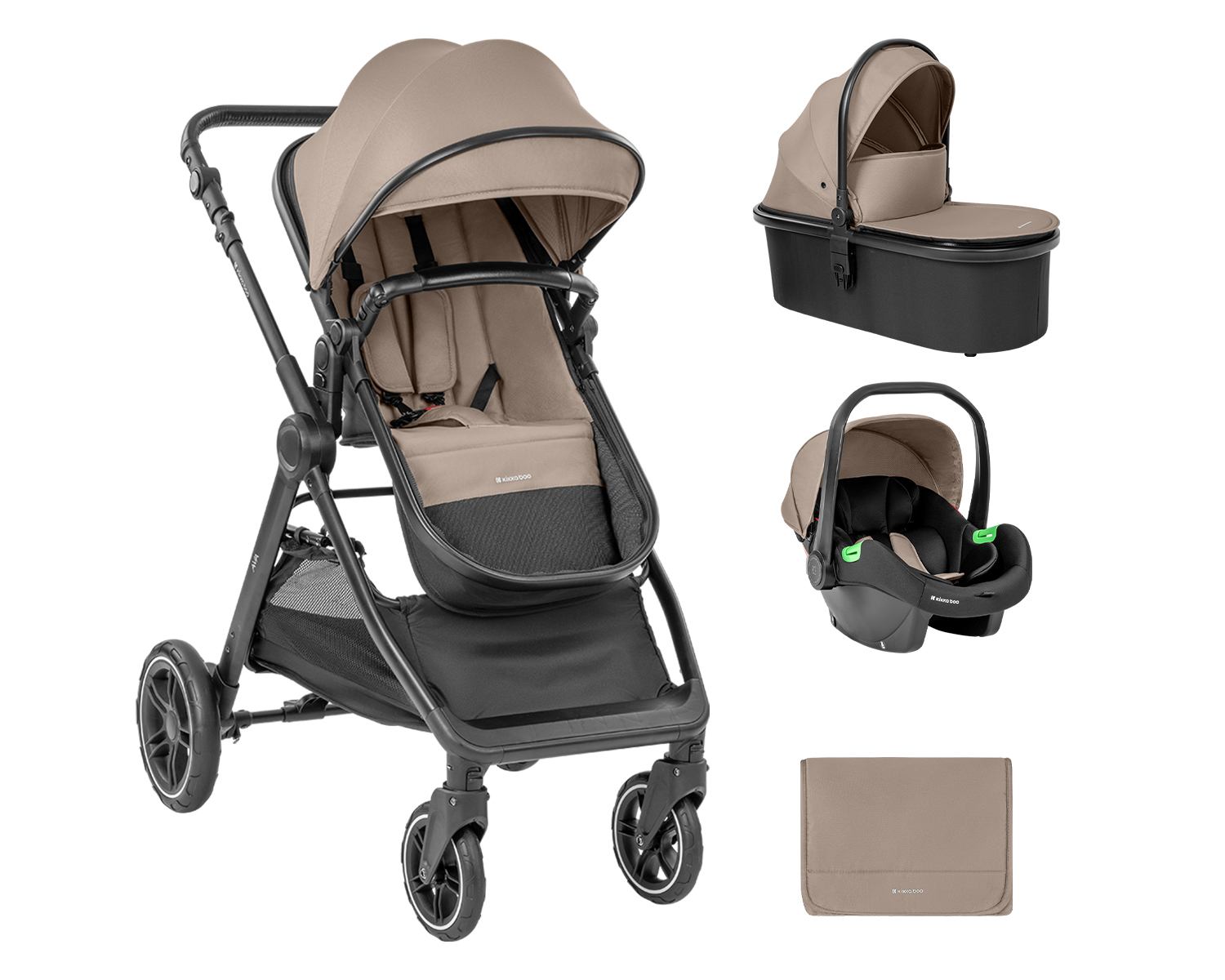 Kikkaboo Комбинирана количка 3в1 с кош за новородено Ava Beige - Image 6