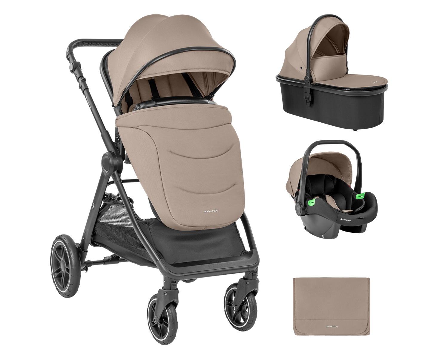 Kikkaboo Комбинирана количка 3в1 с кош за новородено Ava Beige - Image 13