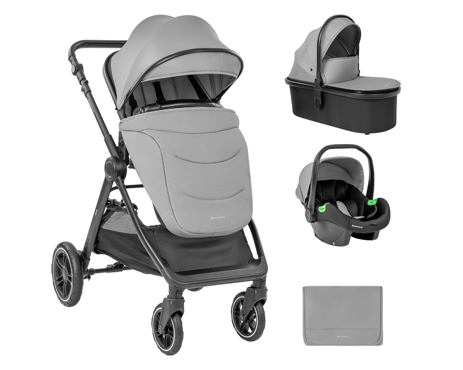 Kikkaboo Комбинирана количка 3в1 с кош за новородено Ava Grey - Image 12