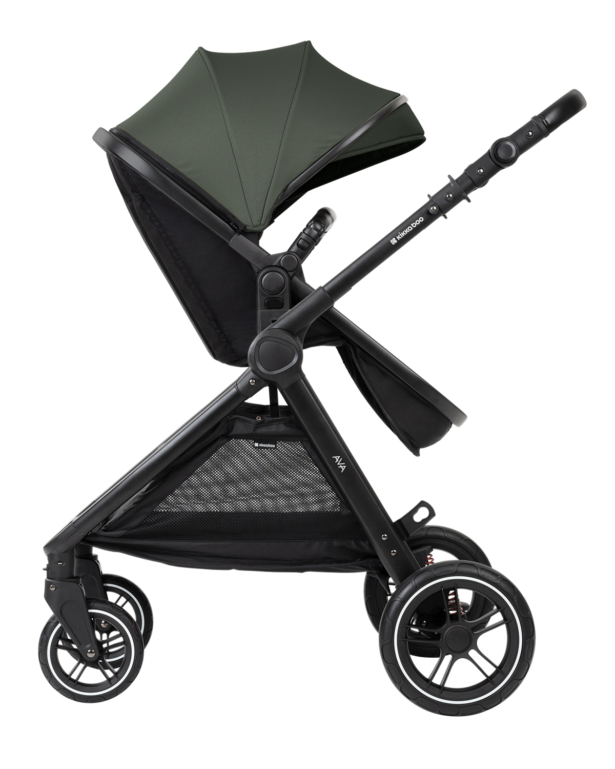 Kikkaboo Комбинирана количка 3в1 с кош за новородено Ava Army Green - Image 16