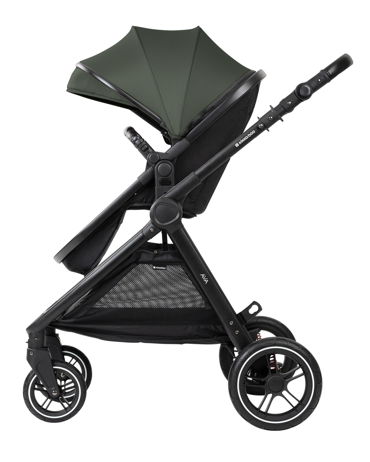Kikkaboo Комбинирана количка 3в1 с кош за новородено Ava Army Green - Image 17