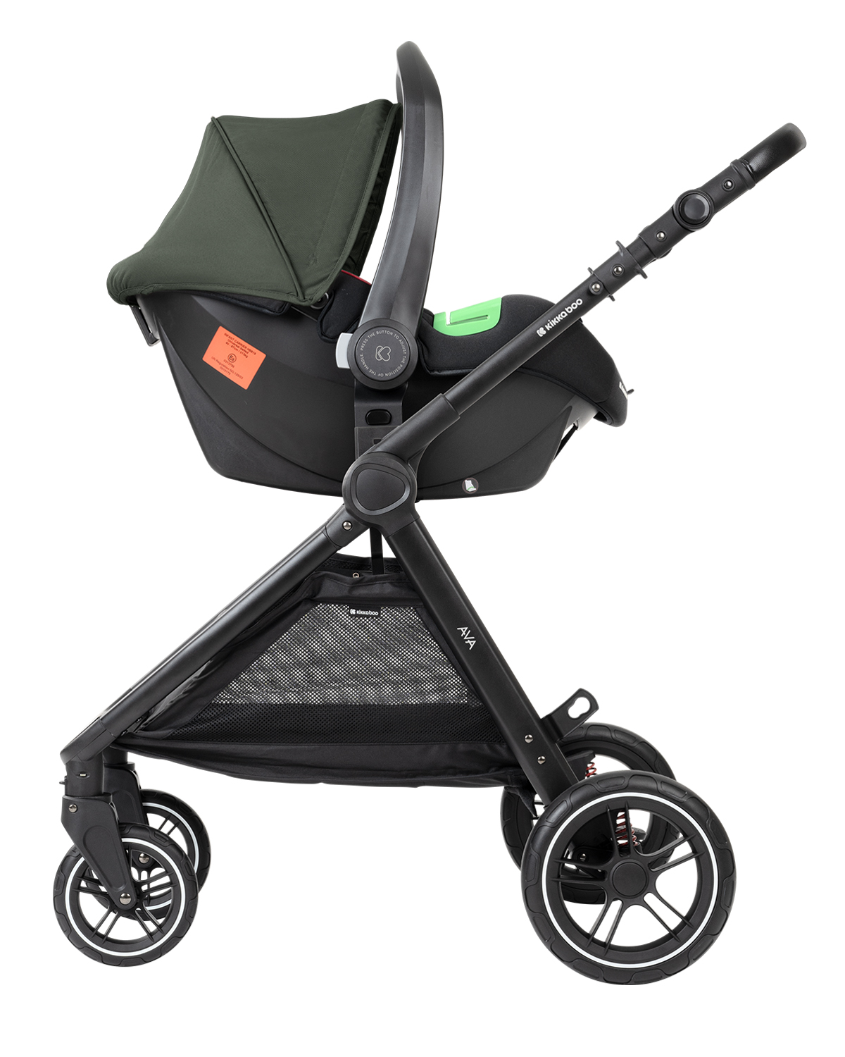 Kikkaboo Комбинирана количка 3в1 с кош за новородено Ava Army Green - Image 21