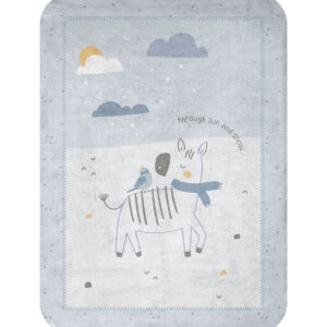 Kikkaboo Супер меко бебешко одеяло 110/140 см Stripy Friends