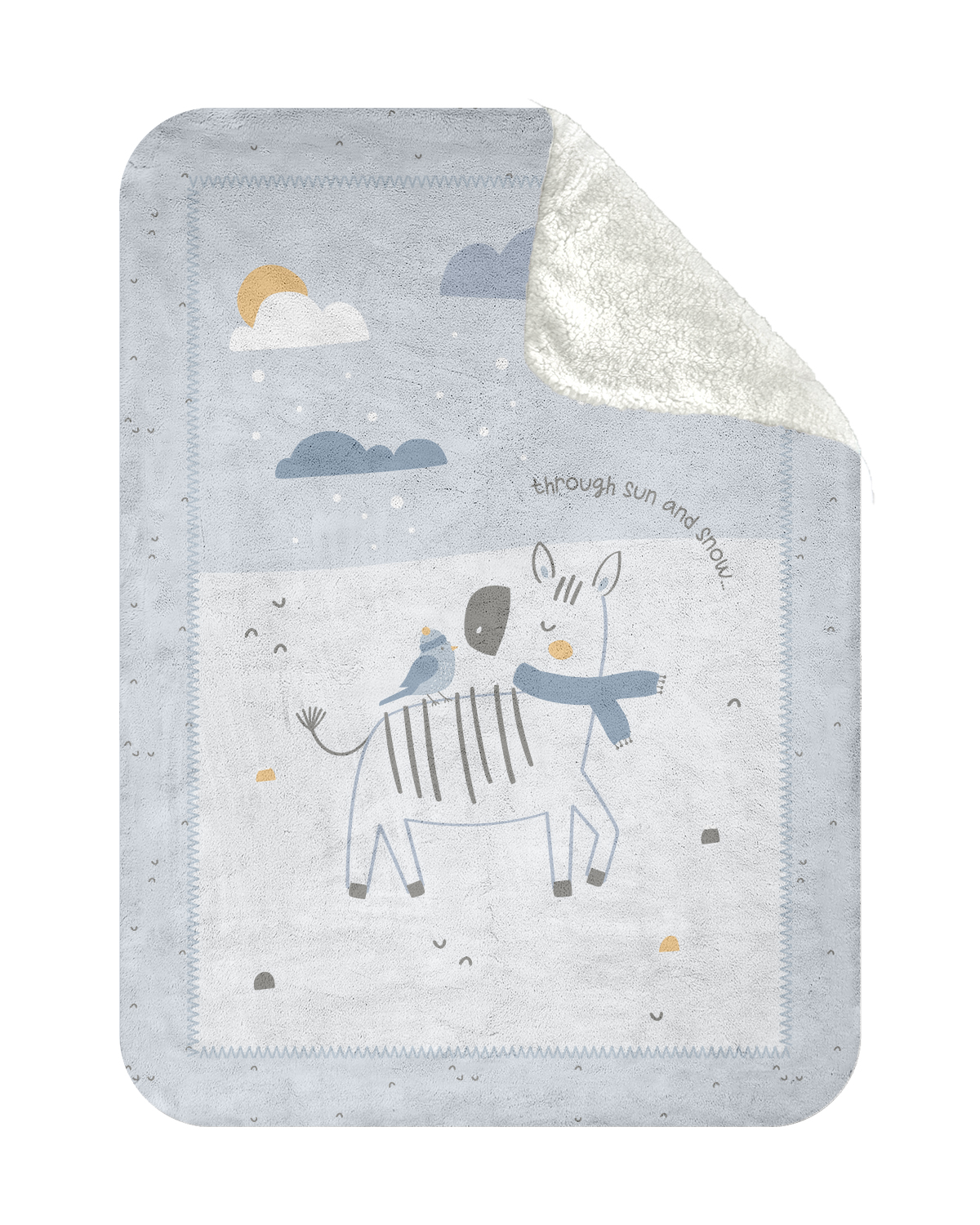 Kikkaboo Супер меко бебешко одеяло с шерпа 110/140 см Stripy Friends