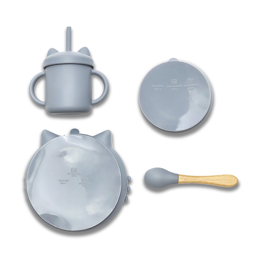 СИЛИКОНОВ СЕТ ЗА ХРАНЕНЕ 4 ЧАСТИ NATURAL GREY - Image 2