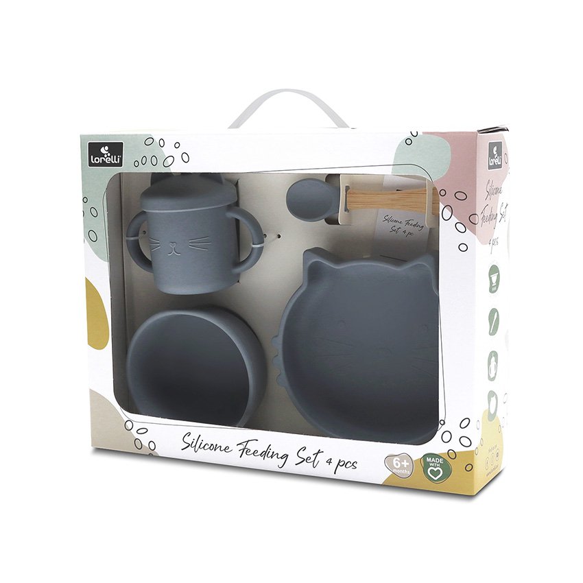 СИЛИКОНОВ СЕТ ЗА ХРАНЕНЕ 4 ЧАСТИ NATURAL GREY - Image 3