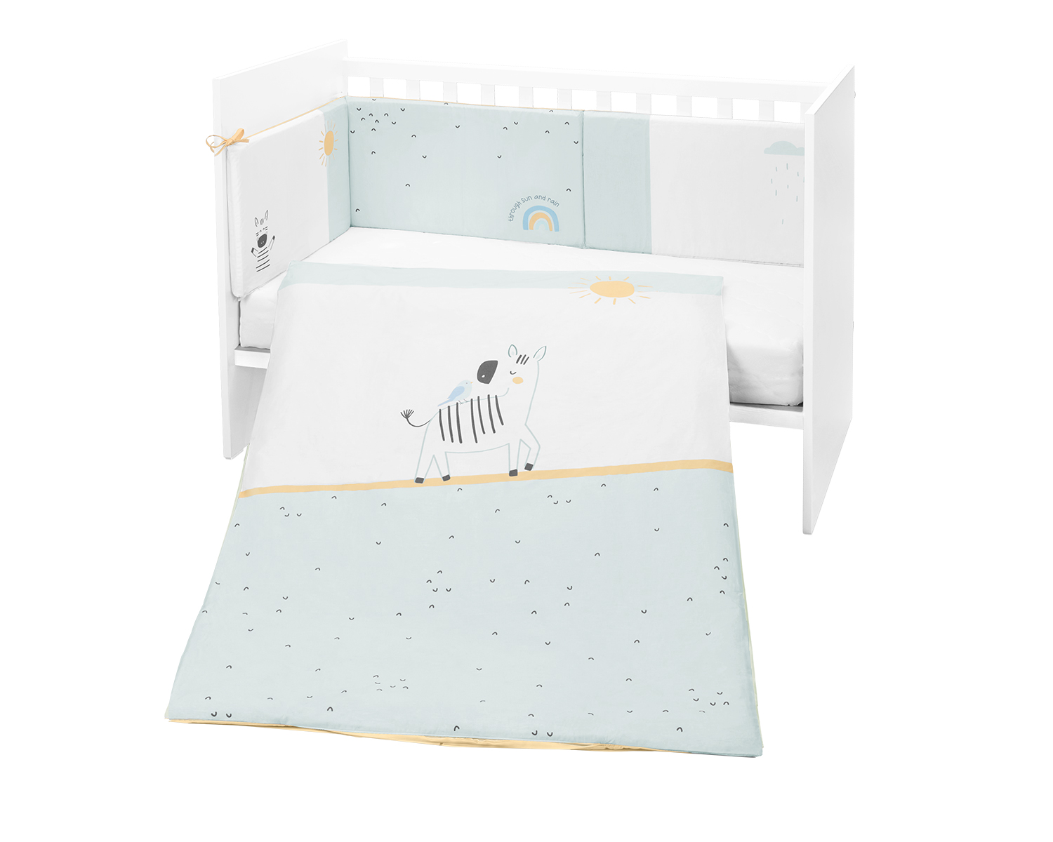 Kikkaboo Бебешки спален комплект 2 части EU style 60/120 Stripy Friends