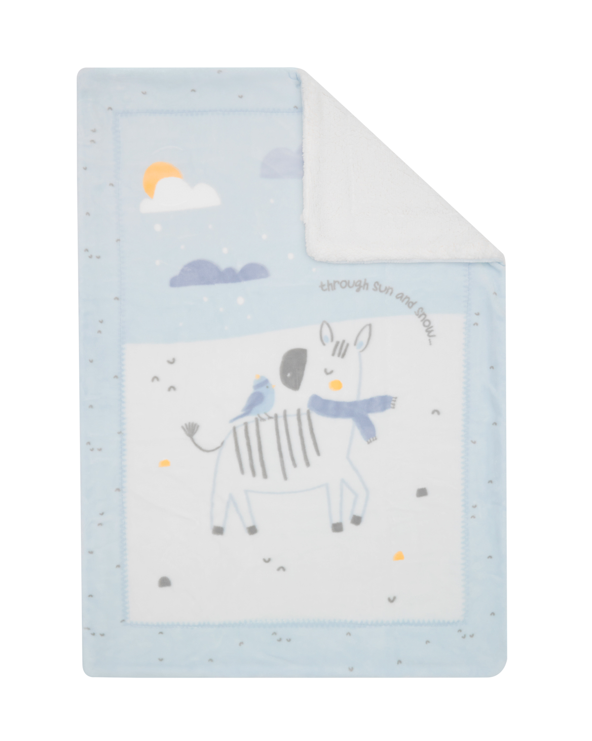 Kikkaboo Супер меко бебешко одеяло с шерпа 110/140 см Stripy Friends - Image 2