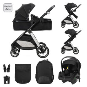 Lorelli Premium Д.КОЛИЧКА ASPEN BLACK 3в1 до 22кг с трансформираща