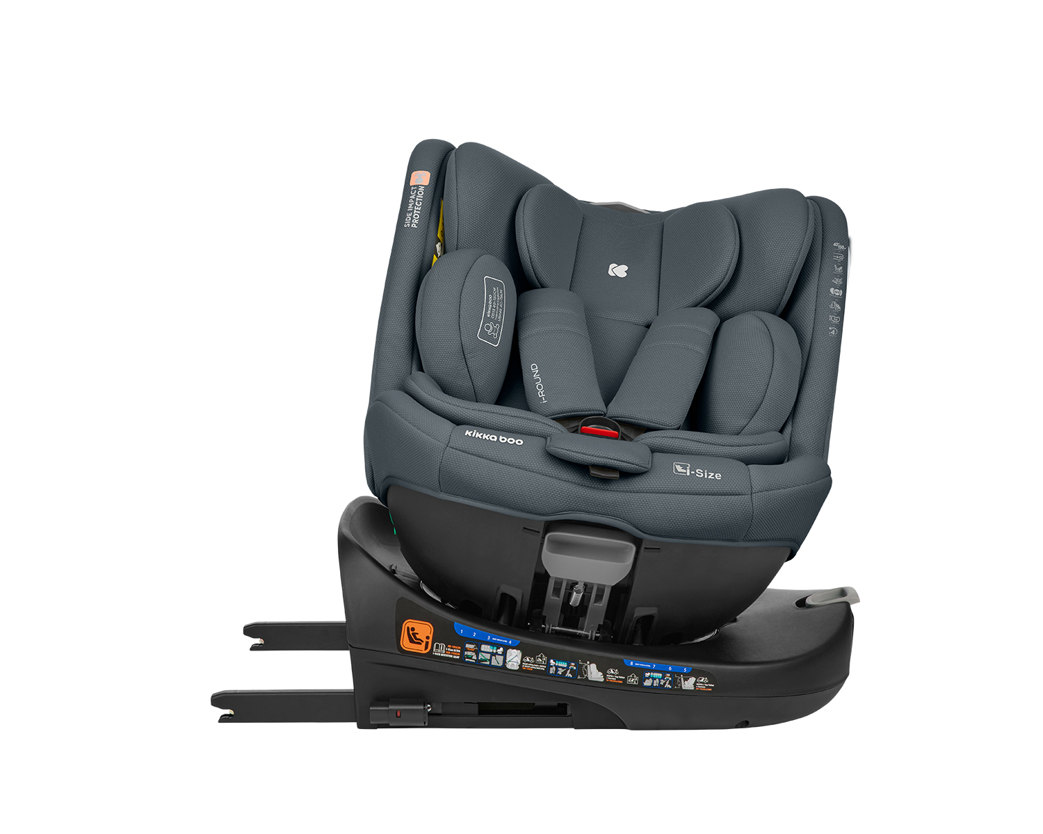Kikkaboo Стол за кола 40-150 см i-Round i-SIZE Dark Grey - Image 17