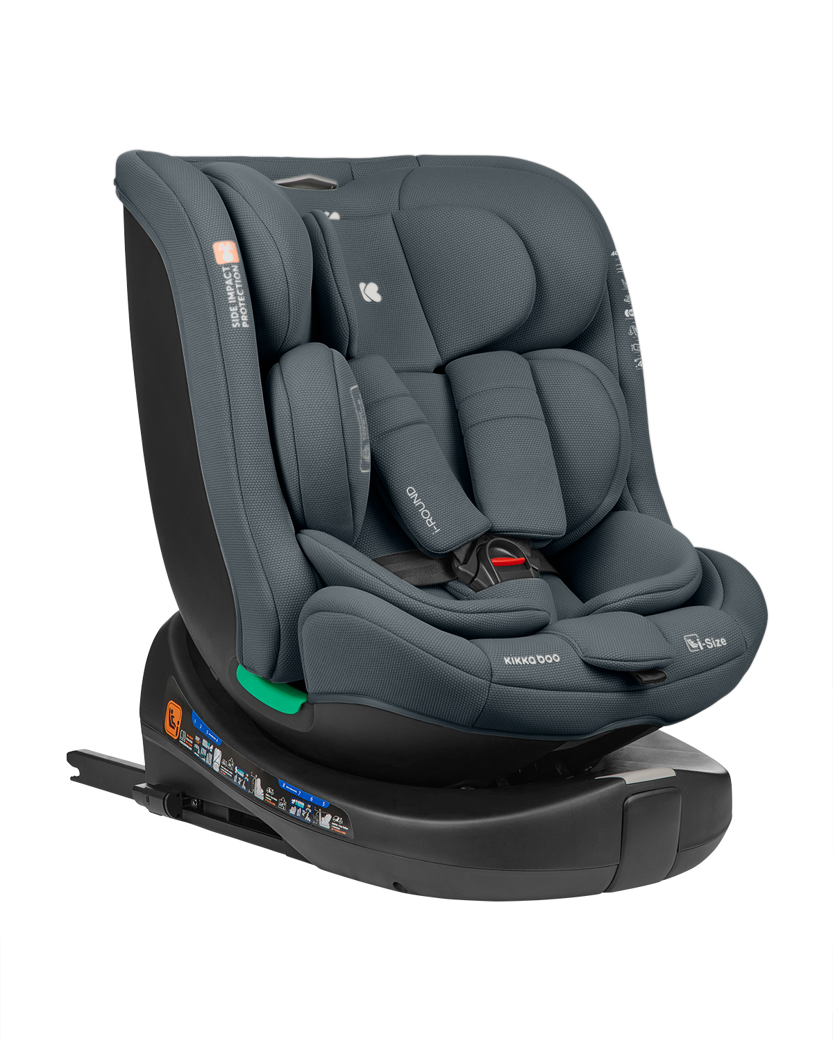 Kikkaboo Стол за кола 40-150 см i-Round i-SIZE Dark Grey - Image 3