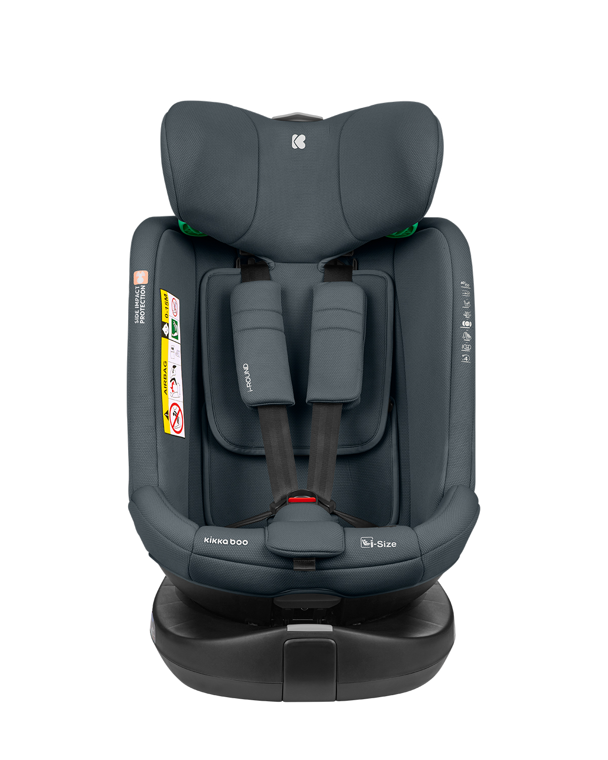 Kikkaboo Стол за кола 40-150 см i-Round i-SIZE Dark Grey - Image 5