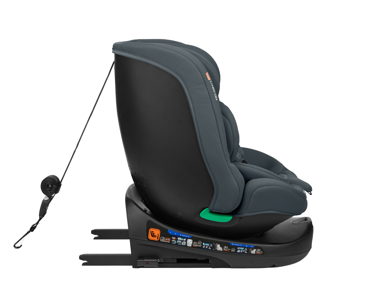 Kikkaboo Стол за кола 40-150 см i-Round i-SIZE Dark Grey - Image 7