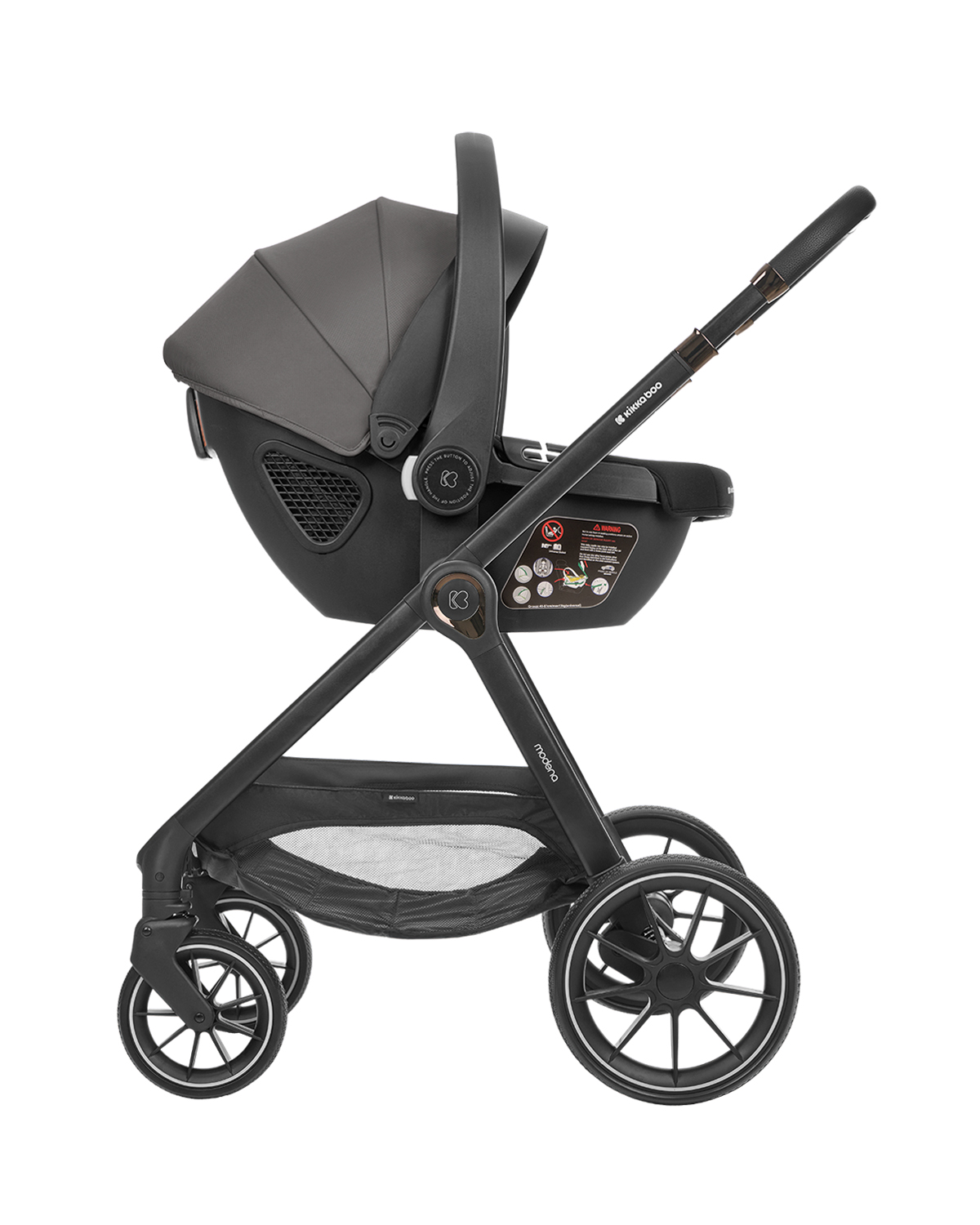 Kikkaboo Комбинирана количка 3в1 с кош за новородено Modena Dark Grey - Image 28