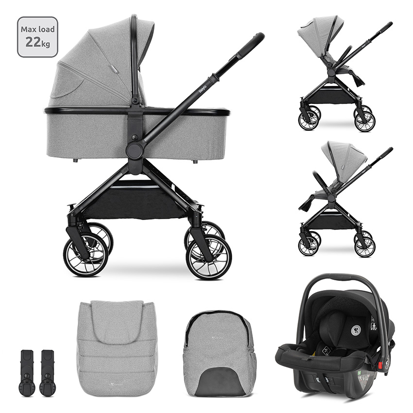 Д.КОЛИЧКА REYA 3in1 GREY с реверсивна дръжка - Image 14