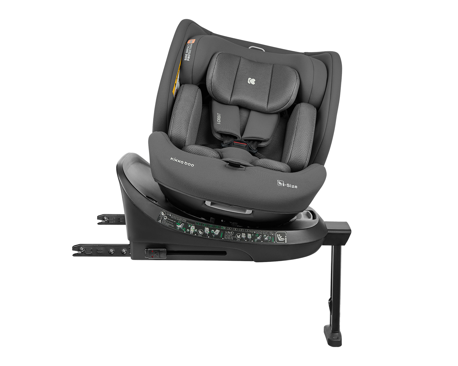 Kikkaboo Стол за кола 40-150 см i-Orbit i-SIZE Dark Grey 2026 - Image 4