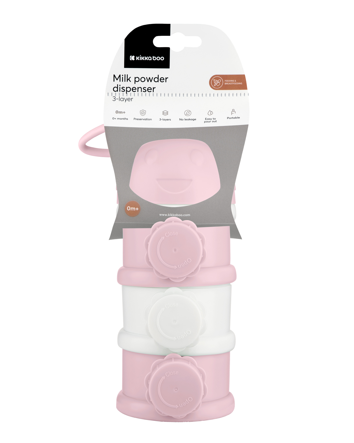 Kikkaboo Дозатор за сухо мляко на три нива Pink - Image 5