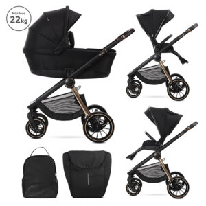 Lorelli Premium Д.КОЛИЧКА BIANCA BLACK 2 В 1 до 22кг + АДАПТОРИ