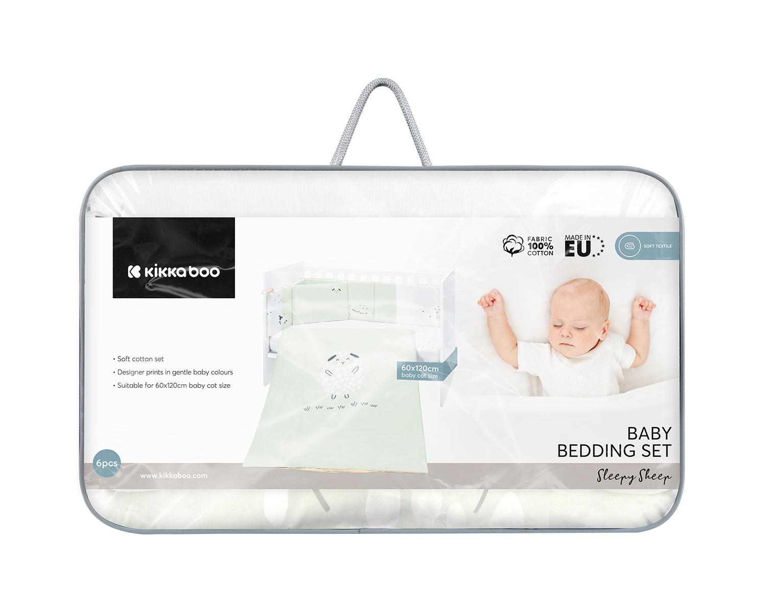 Kikkaboo Бебешки спален комплект 6 части 60/120 Sleepy Sheep - Image 2