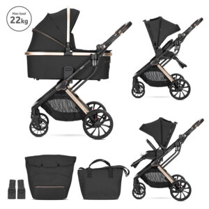 Lorelli Premium Д.КОЛИЧКА GLORY 2in1 BLACK+АДАПТОРИ с кош за новор